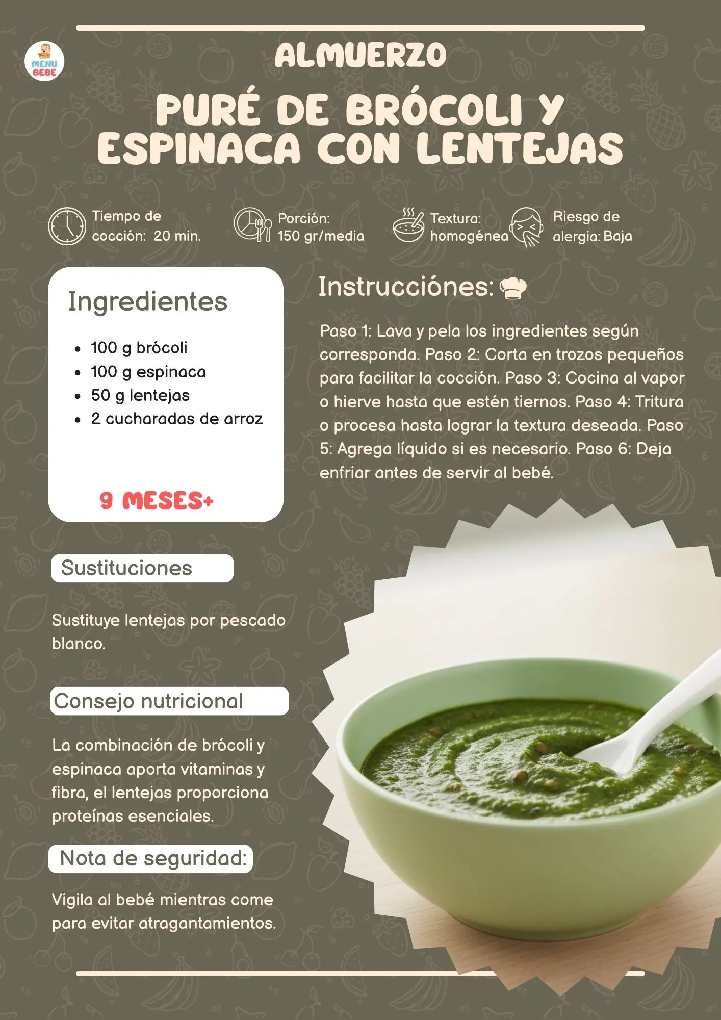 Receta Menú Bebé